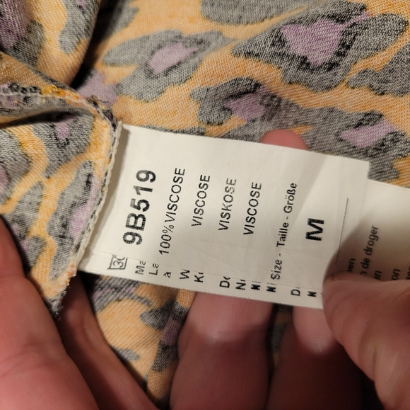 Piazza Del Tempio Orange Purple Leopard Print Shirt Dress Size M NWT Viscose - Picture 4 of 5